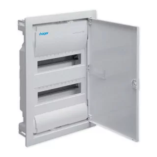 Rozvádzač HAGER VOLTA 2 × 12 (na 24 modulov) s kovovým krytom, biela farba VU24NE